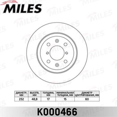 Miles K000466 - Brake Disc autospares.lv