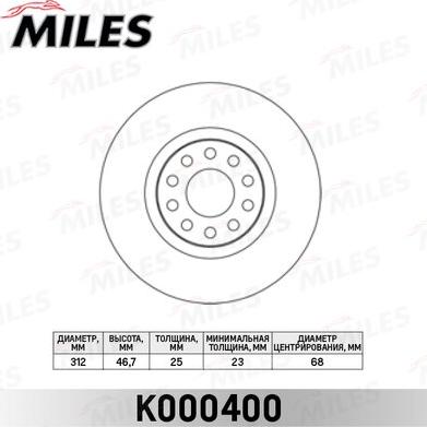 Miles K000400 - Brake Disc autospares.lv