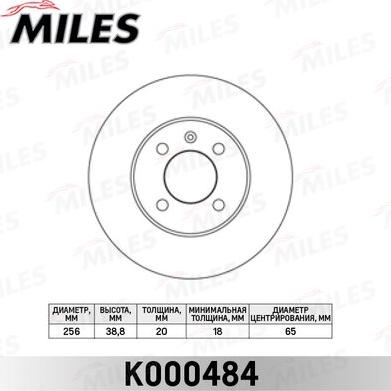 Miles K000484 - Brake Disc autospares.lv