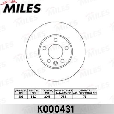 Miles K000431 - Brake Disc autospares.lv