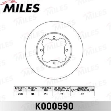 Miles K000590 - Brake Disc autospares.lv