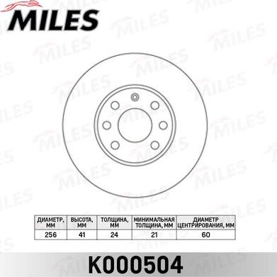 Miles K000504 - Brake Disc autospares.lv