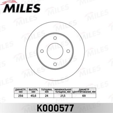 Miles K000577 - Brake Disc autospares.lv