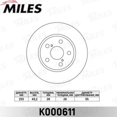 Miles K000611 - Brake Disc autospares.lv