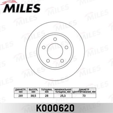 Miles K000620 - Brake Disc autospares.lv