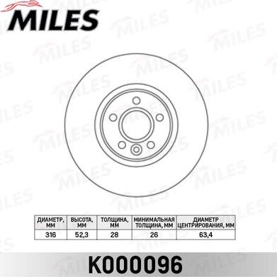 Miles K000096 - Brake Disc autospares.lv