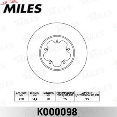 Miles K000098 - Brake Disc autospares.lv