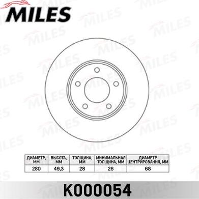 Miles K000054 - Brake Disc autospares.lv