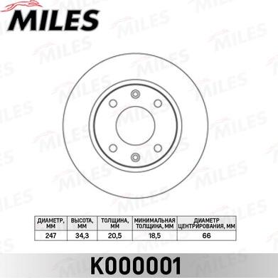 Miles K000001 - Brake Disc autospares.lv