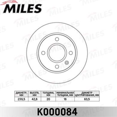 Miles K000084 - Brake Disc autospares.lv