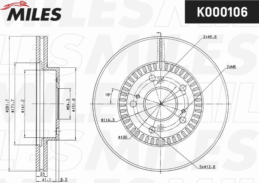 Miles K000106 - Brake Disc autospares.lv