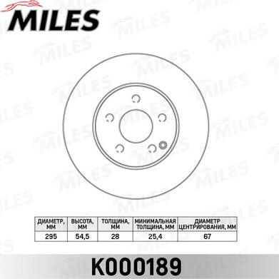 Miles K000189 - Brake Disc autospares.lv