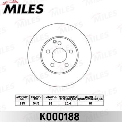 Miles K000188 - Brake Disc autospares.lv