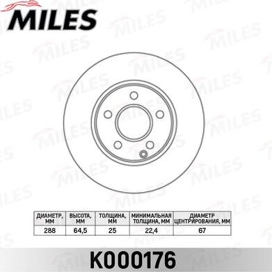 Miles K000176 - Brake Disc autospares.lv