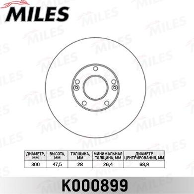 Miles K000899 - Brake Disc autospares.lv