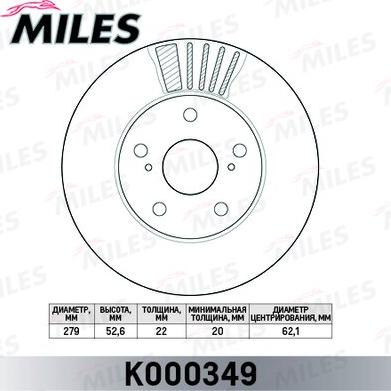 Miles K000349 - Brake Disc autospares.lv