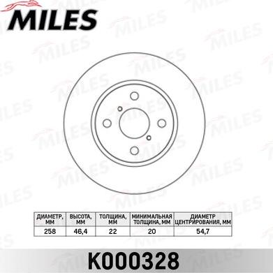 Miles K000328 - Brake Disc autospares.lv