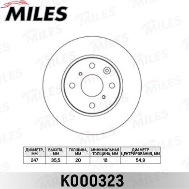 Miles K000323 - Brake Disc autospares.lv