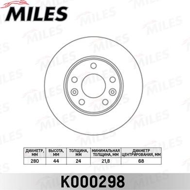 Miles K000298 - Brake Disc autospares.lv