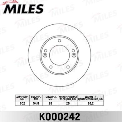 Miles K000242 - Brake Disc autospares.lv