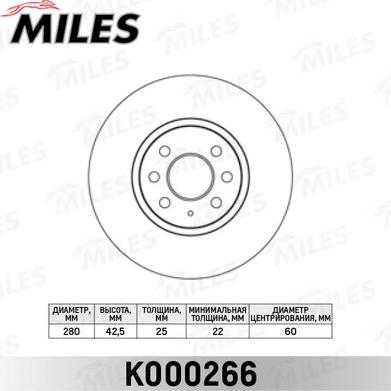 Miles K000266 - Brake Disc autospares.lv