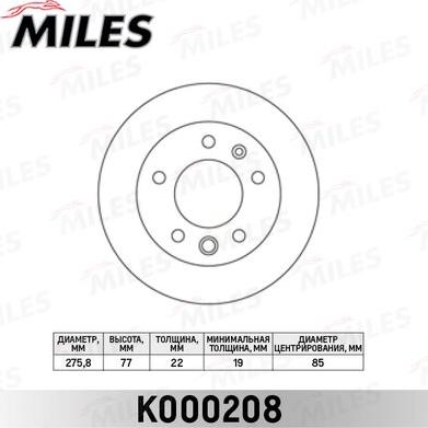 Miles K000208 - Brake Disc autospares.lv