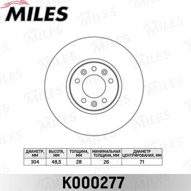 Miles K000277 - Brake Disc autospares.lv