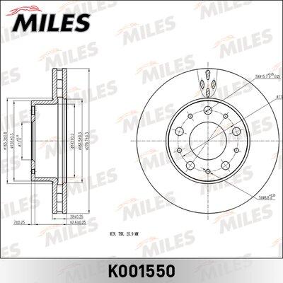 Miles K001550 - Brake Disc autospares.lv