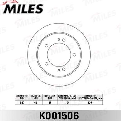 Miles K001506 - Brake Disc autospares.lv