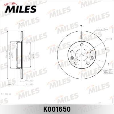 Miles K001650 - Brake Disc autospares.lv