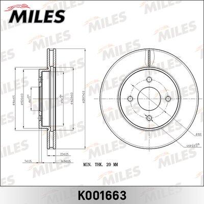 Miles K001663 - Brake Disc autospares.lv