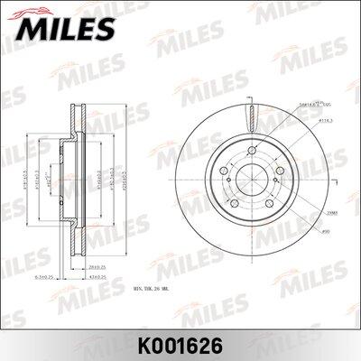 Miles K001626 - Brake Disc autospares.lv