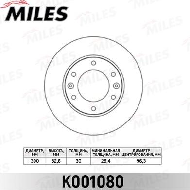 Miles K001080 - Brake Disc autospares.lv