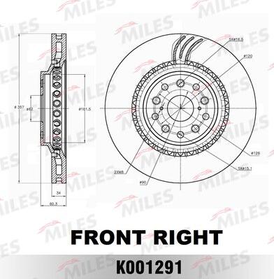 Miles K001291 - Brake Disc autospares.lv