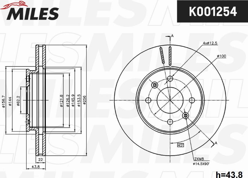 Miles K001254 - Brake Disc autospares.lv