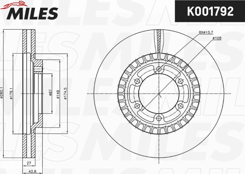 Miles K001792 - Brake Disc autospares.lv