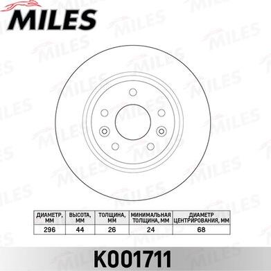 Miles K001711 - Brake Disc autospares.lv