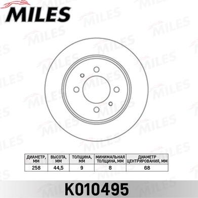 Miles K010495 - Brake Disc autospares.lv