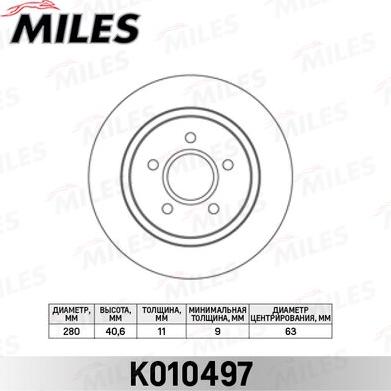 Miles K010497 - Brake Disc autospares.lv