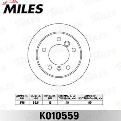 Miles K010559 - Brake Disc autospares.lv