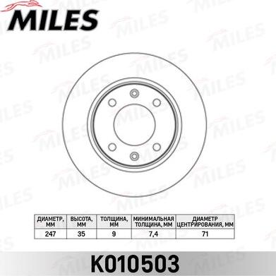 Miles K010503 - Brake Disc autospares.lv