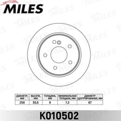 Miles K010502 - Brake Disc autospares.lv