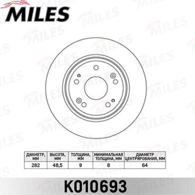 Miles K010693 - Brake Disc autospares.lv
