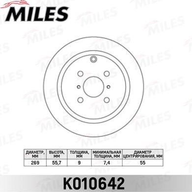 Miles K010642 - Brake Disc autospares.lv