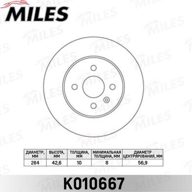 Miles K010667 - Brake Disc autospares.lv