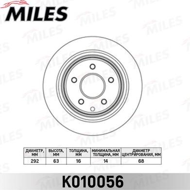 Miles K010056 - Brake Disc autospares.lv