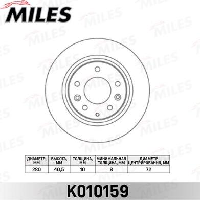 Miles K010159 - Brake Disc autospares.lv