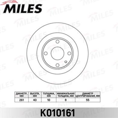 Miles K010161 - Brake Disc autospares.lv