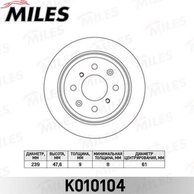 Miles K010104 - Brake Disc autospares.lv