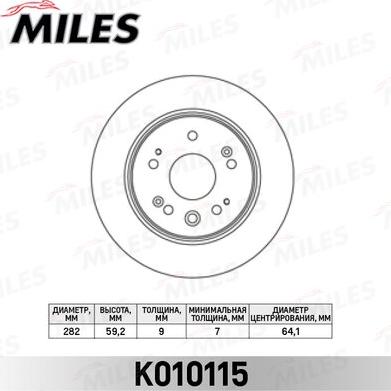 Miles K010115 - Brake Disc autospares.lv